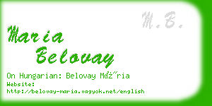 maria belovay business card